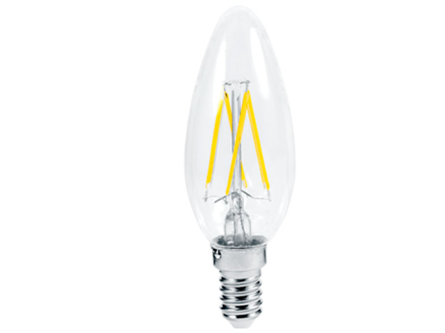 Светодиодная лампа c цоколем Е14, 5вт, свеча прозрачная - цена,  .